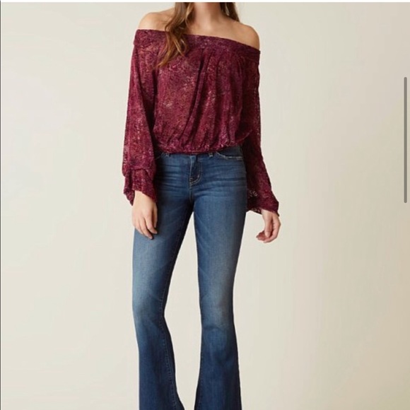 Free People Crushed Velvet Shirt NWOT!!❤️ - Picture 3 of 12